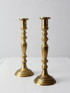 antique brass candlestick holders pair