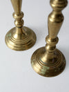 antique brass candlestick holders pair