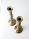 antique brass candlestick holders pair