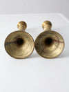 antique brass candlestick holders pair