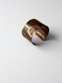 vintage signed copper cuff bracelet