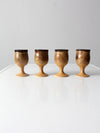vintage studio pottery chalices set of 4