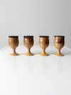 vintage studio pottery chalices set of 4