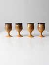 vintage studio pottery chalices set of 4