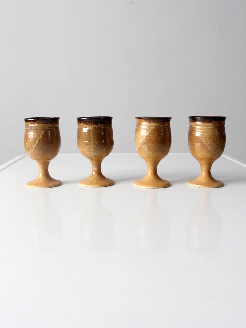 vintage studio pottery chalices set of 4