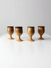 vintage studio pottery chalices set of 4
