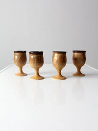 vintage studio pottery chalices set of 4