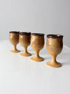 vintage studio pottery chalices set of 4