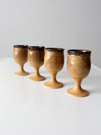 vintage studio pottery chalices set of 4