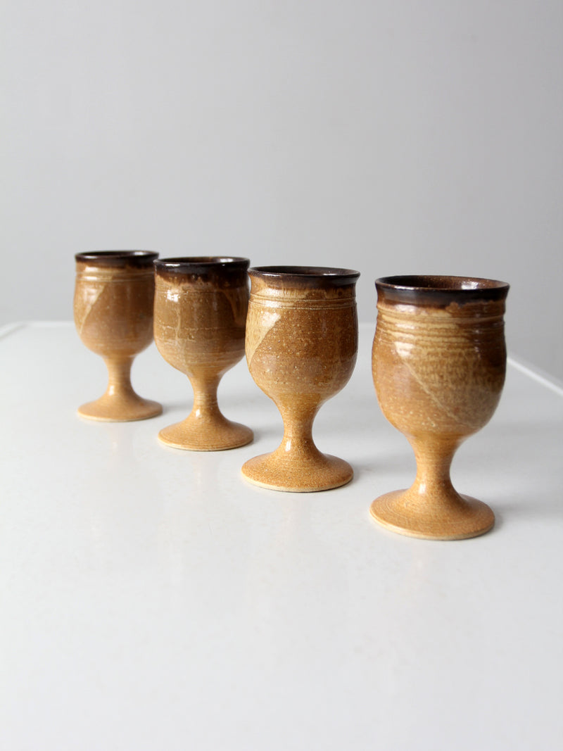 vintage studio pottery chalices set of 4