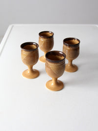 vintage studio pottery chalices set of 4