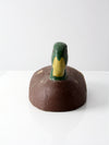 vintage cork wood mallard duck decoy