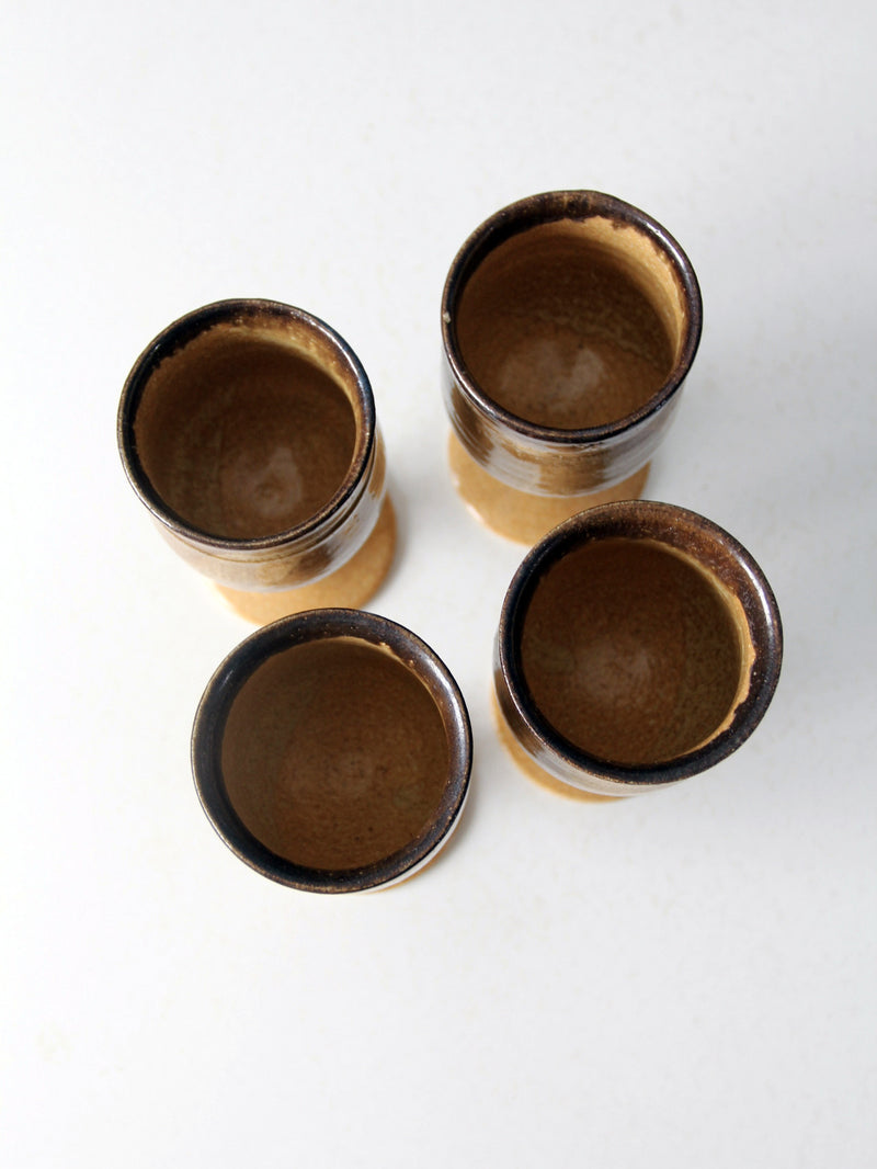 vintage studio pottery chalices set of 4