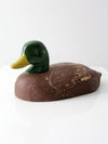 vintage cork wood mallard duck decoy