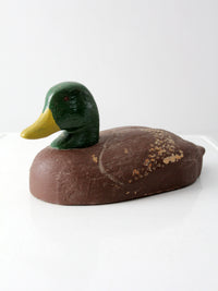 vintage cork wood mallard duck decoy