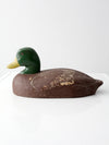vintage cork wood mallard duck decoy