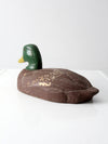 vintage cork wood mallard duck decoy
