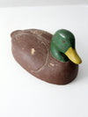 vintage cork wood mallard duck decoy