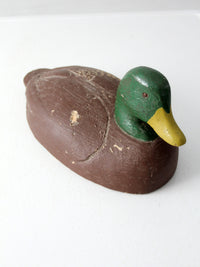 vintage cork wood mallard duck decoy