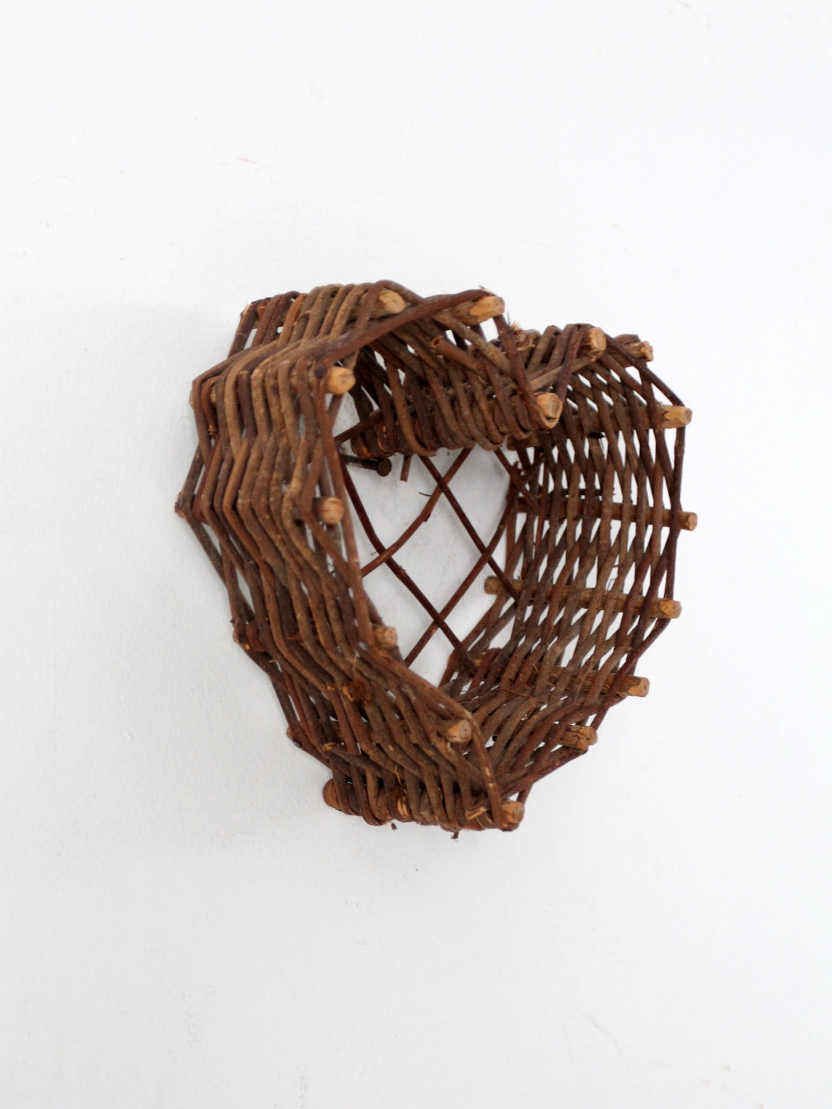 vintage twig heart basket