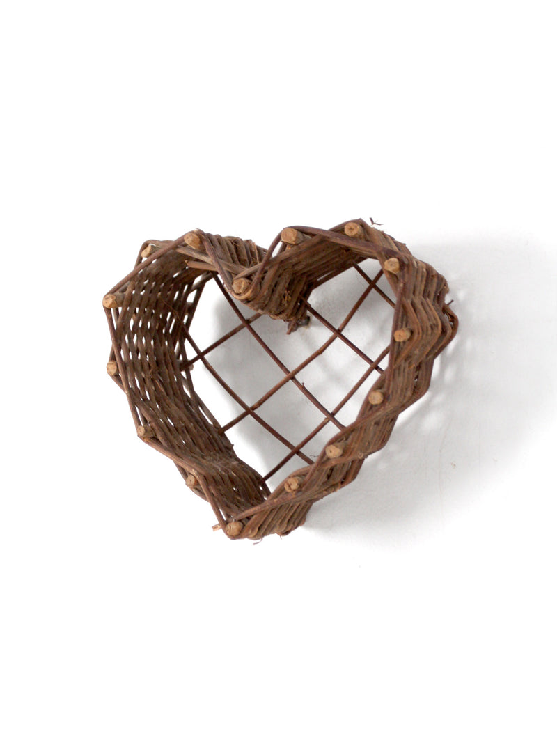 vintage twig heart basket