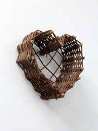 vintage twig heart basket