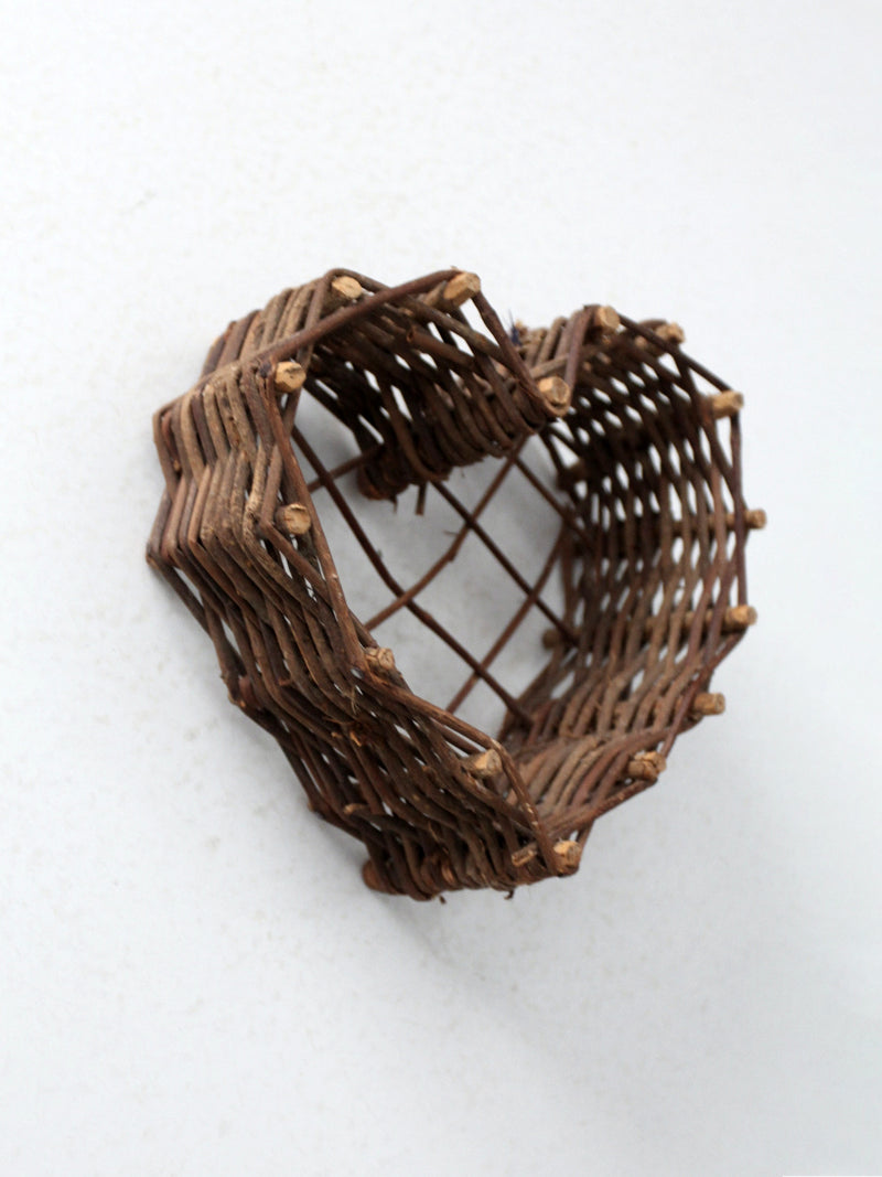 vintage twig heart basket