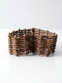 vintage twig heart basket