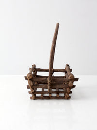 vintage rustic twig basket with heart