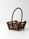 vintage rustic twig basket with heart