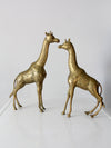 mid century brass giraffes pair