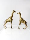 mid century brass giraffes pair
