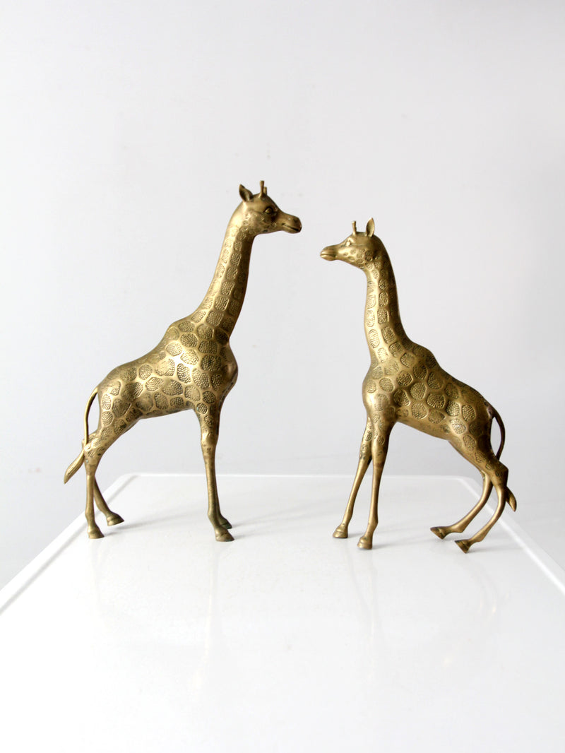 mid century brass giraffes pair