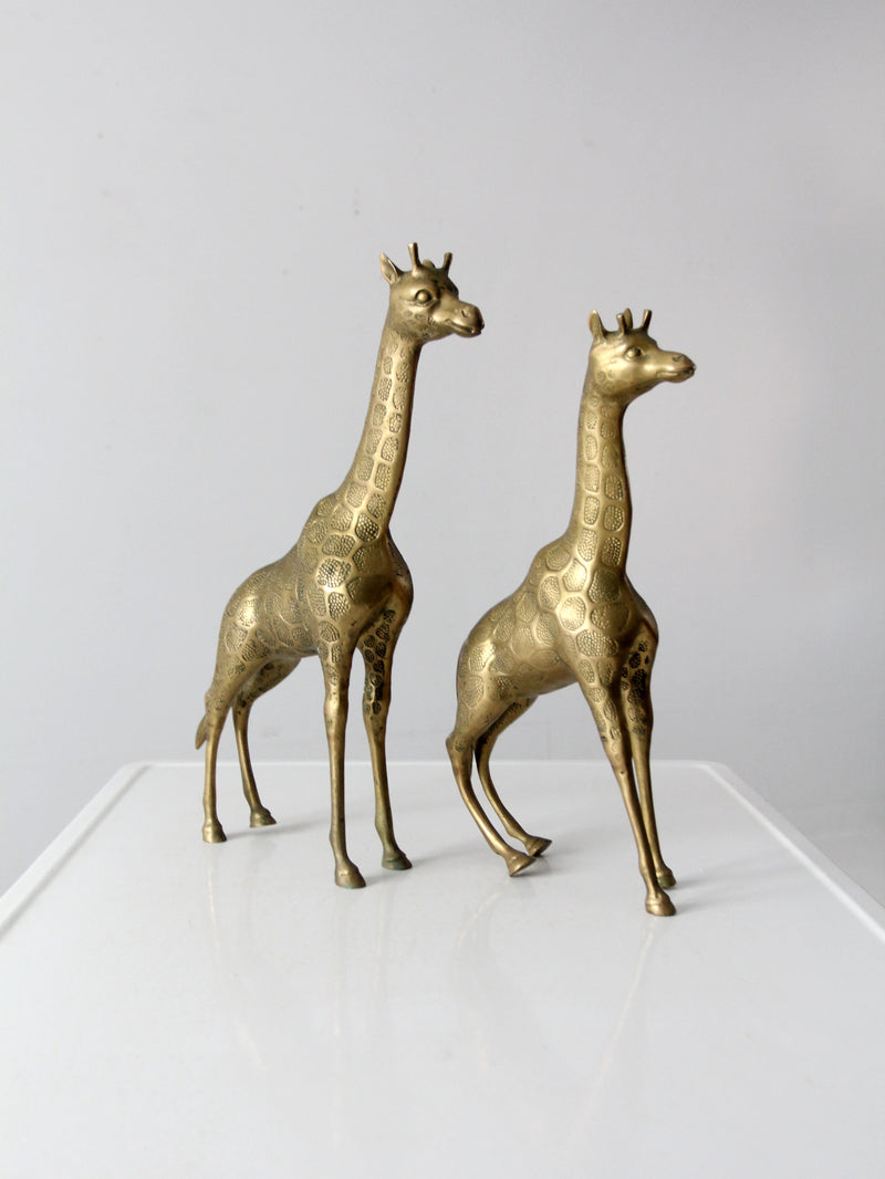 mid century brass giraffes pair