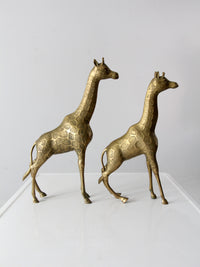 mid century brass giraffes pair