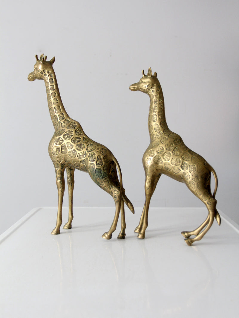 mid century brass giraffes pair