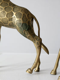 mid century brass giraffes pair