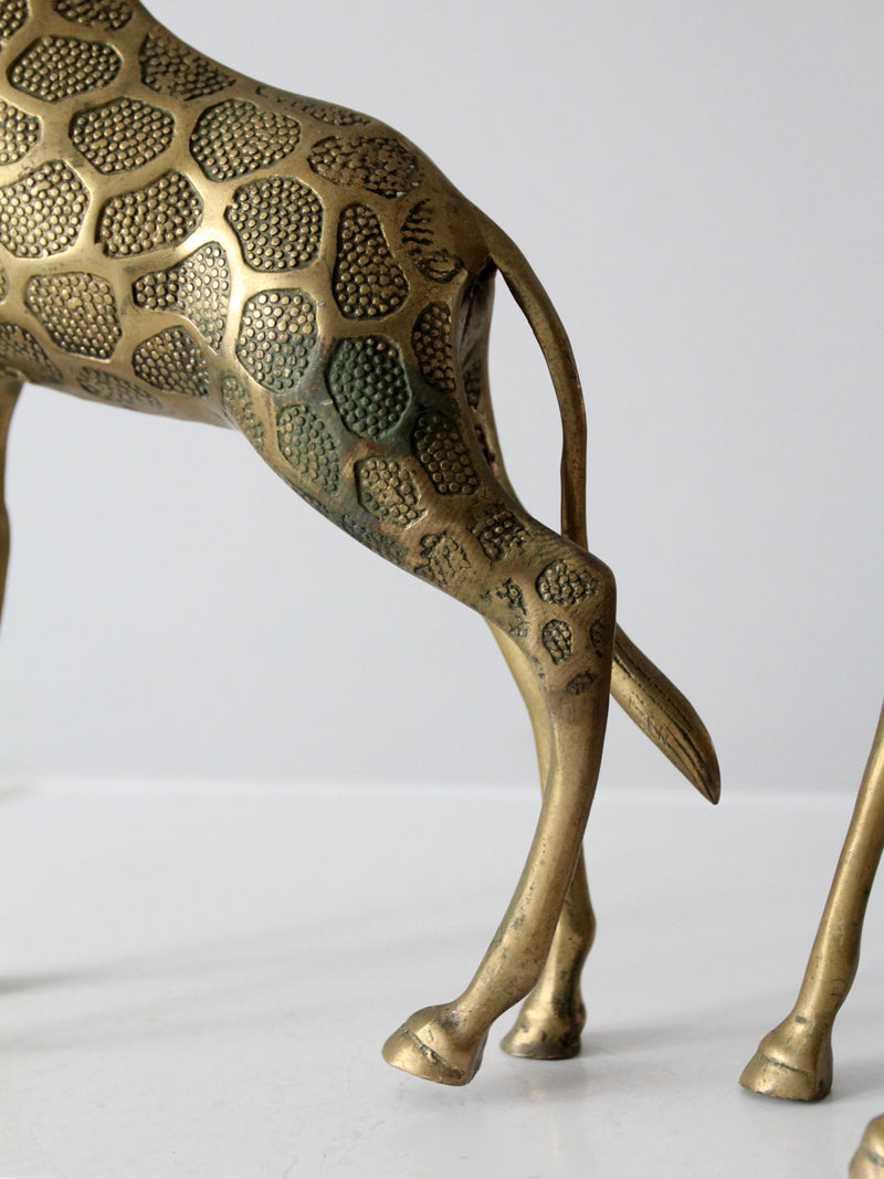 mid century brass giraffes pair