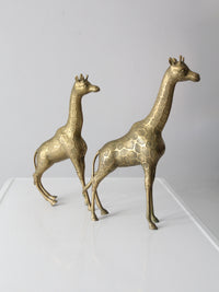 mid century brass giraffes pair