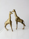 mid century brass giraffes pair