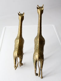 mid century brass giraffes pair