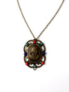 vintage bronze cameo necklace