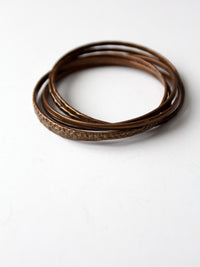vintage 70s copper entwined bangles