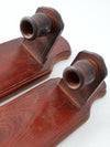 vintage wood candlestick wall sconces pair