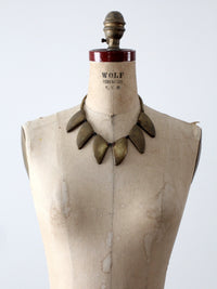 vintage brass statement necklace