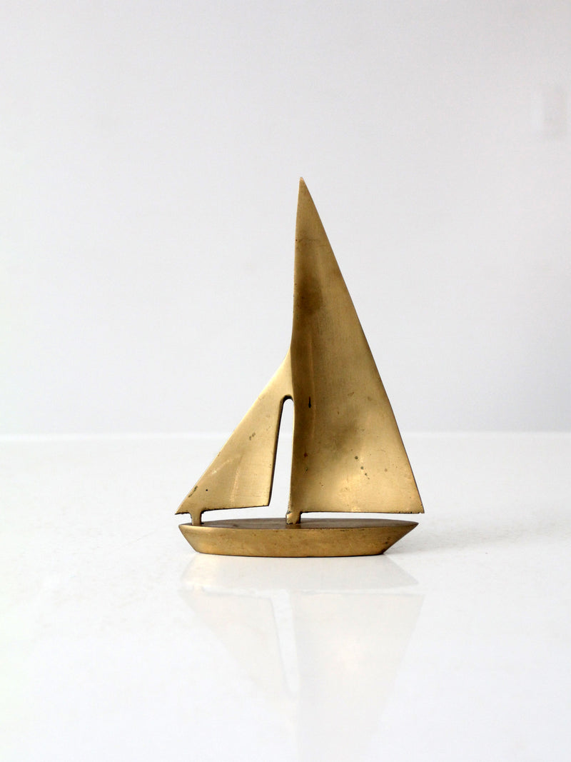mid century brass sailboat