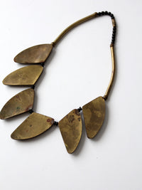 vintage brass statement necklace