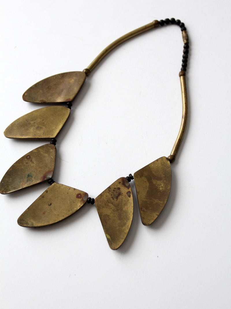 vintage brass statement necklace