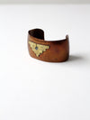 vintage Mexican copper cuff with brass sun pyramid