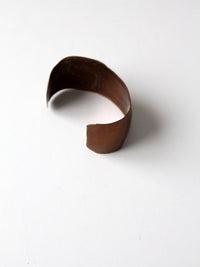 vintage Mexican copper cuff with brass sun pyramid